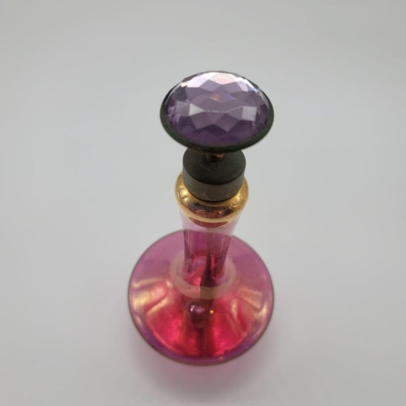 Vintage Perfume Bottle Purple Gold West Germany Irving Rice Import DE8 - Picture 3 of 12